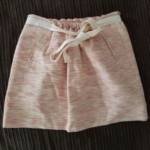 Fossil Linen & Cotton Lined Tie front Short Skirt